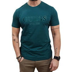 Футболка GUESS Flocked logo, размер M, синий