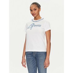 Футболка GUESS CN SS JEANS CHAIN TEE, размер M, белый