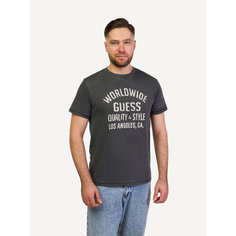 Футболка GUESS SS CN WORLDWIDE BURNOUT TEE, размер S, черный
