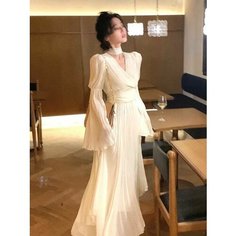 Платье MOOCIE Весна-лето 2023, размер S, светло-бежевый