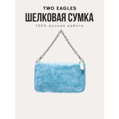 Сумка кросс-боди TWO EAGLES, фактура бархатистая, голубой