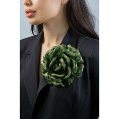 Брошь, зеленый, золотой Бантами