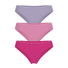 Трусы GUESS 3 PACK BASIC BRIEF, комплект из 3 шт., размер L, лиловый/розовый