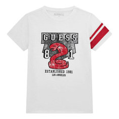 Футболка GUESS Slub Jersey SS T-shirt, размер 10 лет, белый