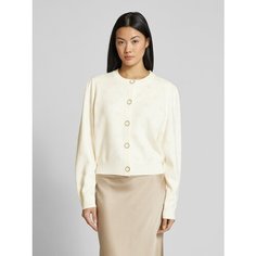 Кардиган GUESS SARAH 4G LS CN CARDI SWTR, размер L, , кремовый/белый