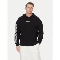 Толстовка GUESS Dalim Over Hooded Sweatshirt, размер L, , черный