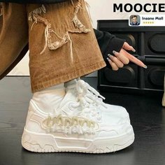 Кроссовки MOOCIE Осень-зима 2024, размер Длина стельки 230 мм, белый