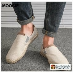 Эспадрильи MOOCIE, размер CN40 (Длина стопы 24.5-25 см), бежевый