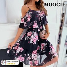 Платье MOOCIE Весна-лето 2024, размер 2XL, черный