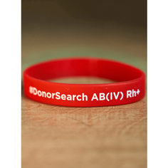 Браслет DonorSearch, 1 шт., размер 20 см, размер L, диаметр 7 см, красный