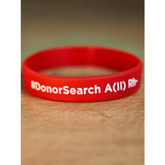 Браслет DonorSearch, 1 шт., размер 20 см, размер L, диаметр 7 см, красный