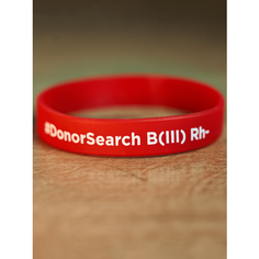 Браслет DonorSearch, 1 шт., размер 20 см, размер L, диаметр 7 см, красный