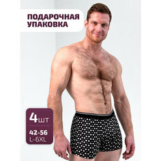Трусы Ebro & Tsis, комплект из 4 шт., размер 2XL, черный