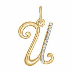 Подвеска The Jeweller, красное золото, 375 проба, фианит, золотистый