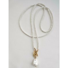 Колье LAVANDER bijou, жемчуг барочный, жемчуг имитация, длина 98 см, белый, золотой