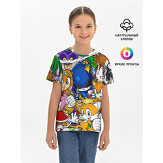 Футболка Lacotton.ru хлопковая детская КИБЕР СОНИК | CYBER SONIC ROBOT, размер 170, мультиколор