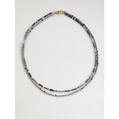 Колье LAVANDER bijou, гематит, длина 41 см, серый, золотой, серебряный, черный