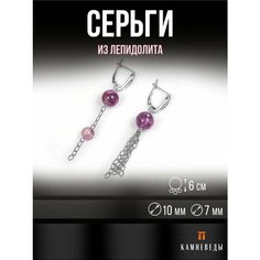Серьги КАМНЕВЕДЫ, серебряный, фиолетовый