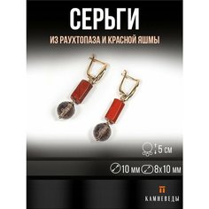 Серьги КАМНЕВЕДЫ, красный, коричневый