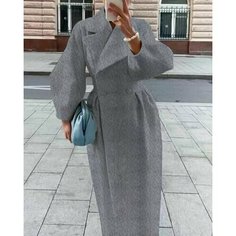 Пальто, размер 2XL, серый Нет бренда