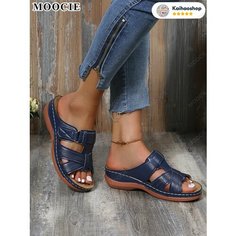 Шлепанцы MOOCIE, размер Длина стопы 24 см, темно-синий