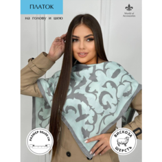 Платок World of Accessories для женщин,90х90 см, бирюзовый