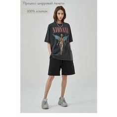 Футболка, размер L, черный/черный Нет бренда