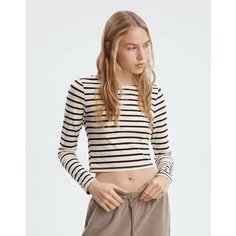 Лонгслив Gloria Jeans, размер S (40-42), , черный, белый