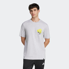 Футболка adidas Lounge Still Life Lemons Graphic Tee, размер S INT, серый