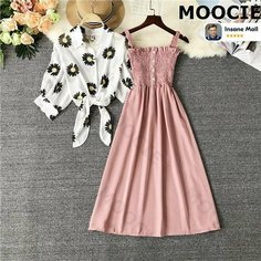 Платье MOOCIE Весна-лето 2025, размер 2XL, бледно-розовый