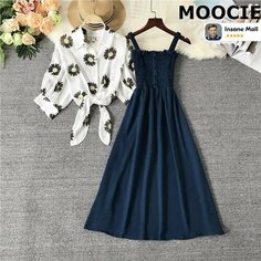 Платье MOOCIE Весна-лето 2025, размер XL, синий
