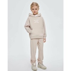 Брюки спортивные Gloria Jeans, размер 6-8л/128, бежевый