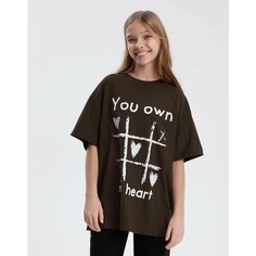 Футболка Gloria Jeans, размер XXS/134-146, коричневый