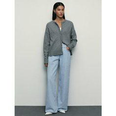 Джинсы широкие Zarina wide leg, размер S (RU 44)/170, ультра светлый индиго