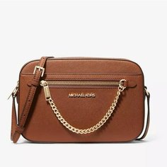 Сумка кросс-боди MICHAEL KORS, фактура зернистая, luggage