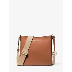 Сумка мессенджер MICHAEL KORS, фактура тиснение, коричневый