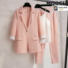 Костюм классический MOOCIE, размер XL, бледно-розовый