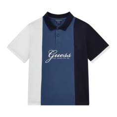Поло GUESS OVERSIZE SS POLO, размер 14 лет, синий/белый