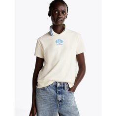 Поло TOMMY HILFIGER, размер XS, бежевый