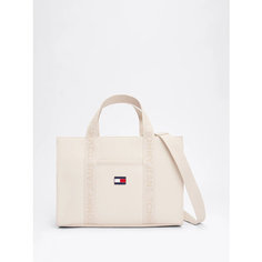 Сумка тоут Tommy Jeans, фактура гладкая, бежевый