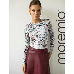 Лонгслив moremio, размер 42, , черный, бежевый, голубой