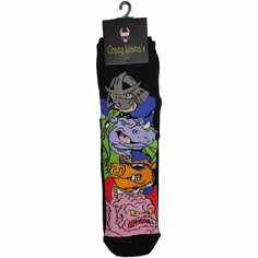 Носки Crazy Llamas носки с принтом, crazy llamas, черепашки ниндзя, шреддер, размер 36-44, черный