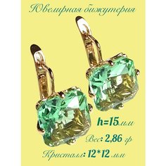 Серьги Florento, кристалл, хрусталь, салатовый