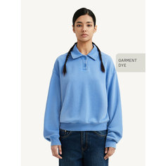 Свитшот MUTED GARMENT DYE, размер S-M, , голубой