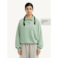 Свитшот MUTED GARMENT DYE, размер S-M, , зелёный