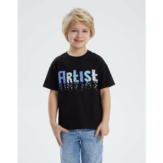 Футболка Gloria Jeans, размер 6-8л/128, черный