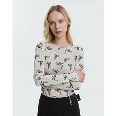 Лонгслив Gloria Jeans, размер S (40-42), , бежевый/черный