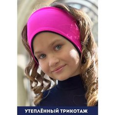 Повязка Olivi Classic Утепленная повязка для девочек, размер 140-160, розовый/темно-синий