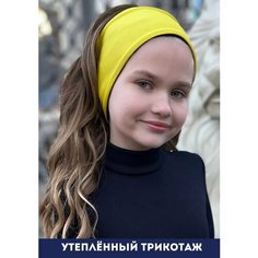 Повязка Olivi Classic Утепленная повязка для девочек, размер 100-120, желтый/темно-синий
