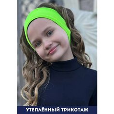Повязка Olivi Classic Утепленная повязка для девочек, размер 100-120, салатовый/темно-синий